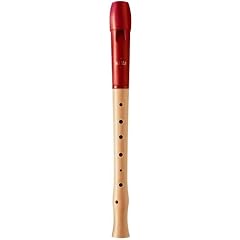 Moeck 1020 Flauto 1 Plus Sopran-Blockfl�te Deutsch mit Einfachloch Burgunder-Rot Schulblockfl�te Holz-Kunststoff-Kombination