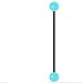 ONE Light Blue/Teal Glow in The Dark Flexible Black Scaffold Industrial Barbell 14G - Sold Individually