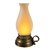 Inglow CG20089RB 8-Inch Tall Flameless Hurricane Lantern Candle with Timer, Rubbed Oil Bronze