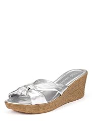 Leather Knot Wedge Sandals