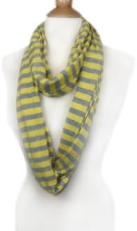 Cape May Stripe Infinity Scarf Loop Style | Wrap | Multi Colors (Freesia Yellow_Gray)