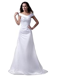 Off the Shoulder Mermaid Satin/Tulle Wedding Dress  with a Brush/Sweep Train 