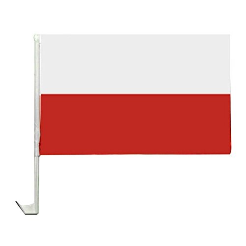 1 x Autofahne Autoflagge 45 x 30 Polen Auto Fahne Fahnen Flagge Flaggen EM 2012 mit Halterung