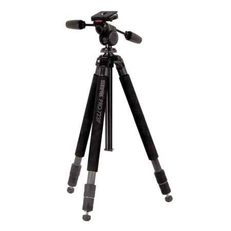 Sunpak Pro 723P Carbon Fiber Tripod with 3-Way Photo/Video Panhead & Quick Release, Supports 15.4 lbs,