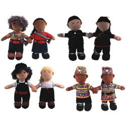 Multicultural Friends- Dressing Doll Set by