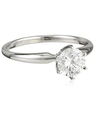 14k Gold Round-Cut Solitaire Ring Made with Swarovski Zirconia (1 cttw)