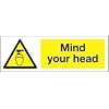 Caution Mind Your Head Sign 300Mm X100Mm S/A Vinyl