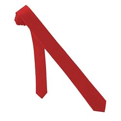 Solid Color Mens Skinny Tie by Jacob Alexander - Crimson Red