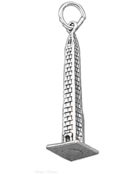 Sterling Silver 3D Washington Monument Vacation Travel Tour Charm