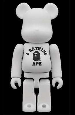 BE @ RBRICK Bearbrick A BATHING APE APE white 100%