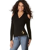 Baby Phat Plus Size Crisscross-Neck Sweater with Exposed Shoulders