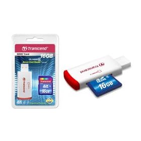 Transcend 16 GB Class 6 SDHC Flash Memory Card with USB Card Reader TS16GSDHC6-P2 by 