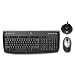 1500 Wireless Rechargeable Keyboard and Mouse Combo, USB/PS/2, Black