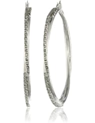 Jessica Simpson Silver and Crystal Hoop Earrings