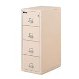 Insulated Four Drawer Vertical File, Two Hour Protection, Legal Size, Parchment (FIR421572PA)