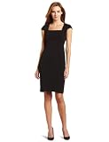 AK Anne Klein Women's Stretch Tech Square Neck Sheath Dress