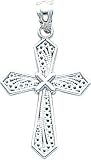 14K White Gold Cross Pendant Charm Jewelry Religious
