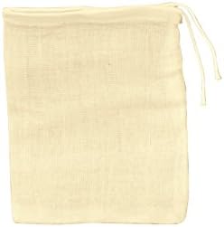 Cotton Unbleached Muslin Bags 4x6 inch with Drawstring (Pack of 50)