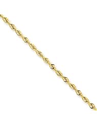 2.25mm, 14 Karat Yellow Gold, Quadruple Rope Chain - 10 inch