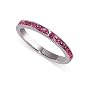 Eternity Band Rhodium Dark Pink Cubic Zirconia Sterling Silver Ring Size 5 to 10