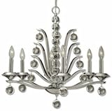 Uttermost 21174 Kane 6 -Light Chandelier, Polished Nickel Finish