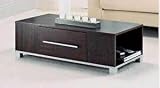 Coffee Table Dark Wood Wenge 1 Drawer Open Ends Marlow