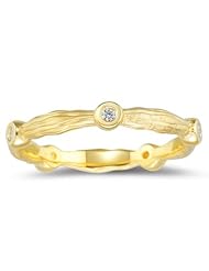 0.06 Cts Diamond Ring in 14K Yellow Gold