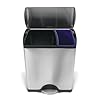 Simplehuman CW1830 Brushed Stainless Steel Rectangular Recycle Pedal Bin