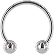 Solid 14kt White Gold Horseshoe - 16 Gauge 1/2 Inches 4mm Balls