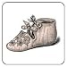 20 Vintage French Baby Shoe Coasters - Pink