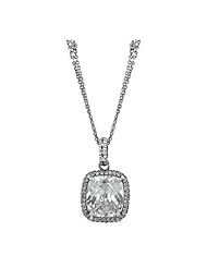 Antique Silver CZ Pendant Necklace