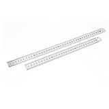 Uxcell　ストレートルーラー　40cm　30cm　42.5 X2.5cm　32.5 X2.5cm　シルバートーン　ブラック