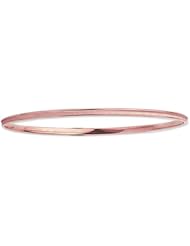 14k Rose Gold 2.6 mm (7/64 Inch) Grove Design Slip On Bangle 8"