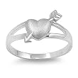 Sterling Silver Heart and Arrow Plain Ring - Face Height: 10mm Band Width: 2mm - Sizes: 4-9