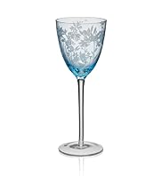 Spring Meadow Etched Wine Glass