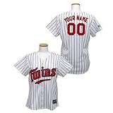 MLB Women's Minnesota Twins Replica Jersey Personalized (White/Navy, Small)