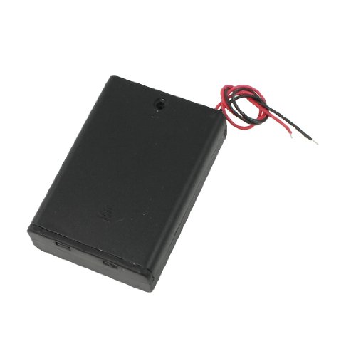 uxcell Black Red Cable Wire Plastic 3 x1.5V AA Batteries Holder On Off Switch