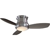 Minka-Aire Fans F519-BN 52 Concept II Contemporary Flush Mount Nickel Ceiling Fan w/ Light, Remote