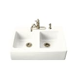 Kohler K-6534-4-7 Hawthorne Apron-Front, Tile-In Kitchen Sink with Four-Hole Faucet Drilling, Black