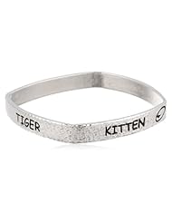 Shameless Jewelry "Naughty Nice" Kitten-Tiger Bangle Bracelet, 9"