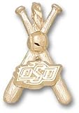 Oklahoma State Cowboys Solid 10K Gold ''oSu'' Bats Pendant