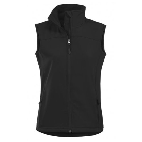 Fossa Apparel 5588-black-L Large Ladies Uptown Soft Shell Vest in Black