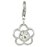 Oscaro Charms 925 Sterling Silver Flower with Crystal CZ Clip on Charm for Thomas Sabo style bracelets and necklaces