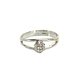 Rhinestone Adjustable Birthstone Fashion Ring for April, Diamond