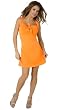 Flirty Evening Cocktail Dress with Cute Knotted Keyhole Front and Tie from Hot Fash Dresses - DANIELLE Orange