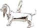 Basset Hound Charm, 14K White Gold