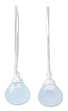 Chalcedony drop earrings, 'Sublime'