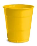 Creative Converting Value Pack Plastic Cups, 16 oz., Schoolbus Yellow, 50-Count