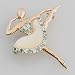 14K Yellow & White Gold Mother Of Pearl, Emerald & Diamond Ballerina Brooch - OldCities Estate Jewelry