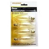 Sylvania Lighting 25WCLDLCANTWST4 Clear Decorative Light Bulbs(pack of 6)